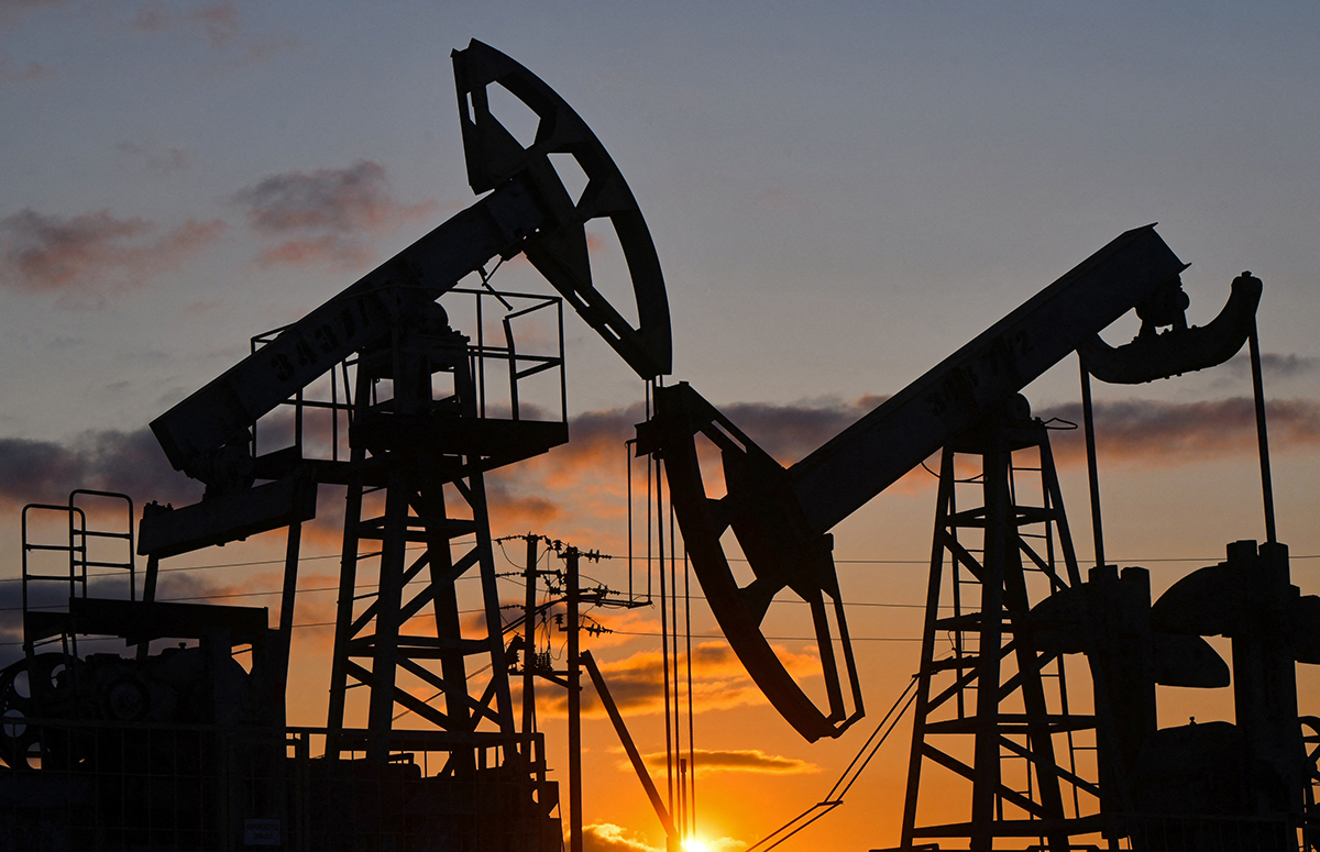 A view shows oil pump jacks outside Almetyevsk