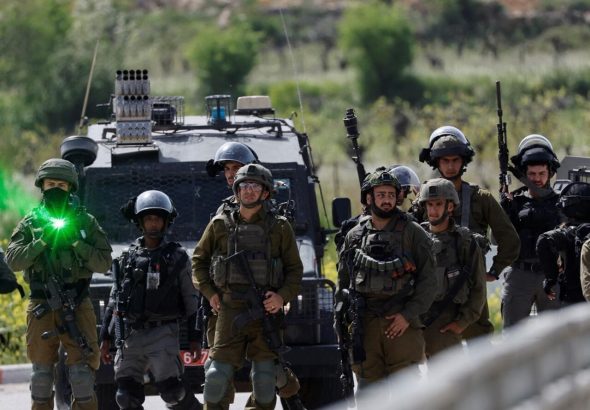 Protesters clash with Israeli forces following the funeral of Palestinian Mohammed Ghoneim, near Bethlehem